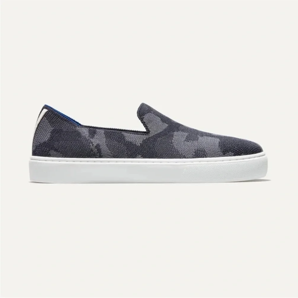 Rothy’s Retired The Original Slip On Sneaker Black Grey Camo Sz 9.5